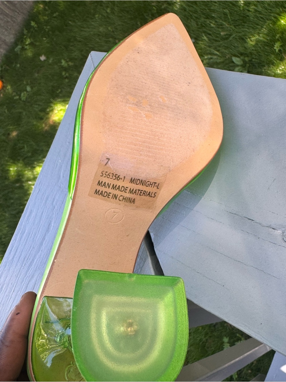 Lulu's Neon Green Crystal Sunburst Pointed Toe Heels size 7 - Picture 2 of 7